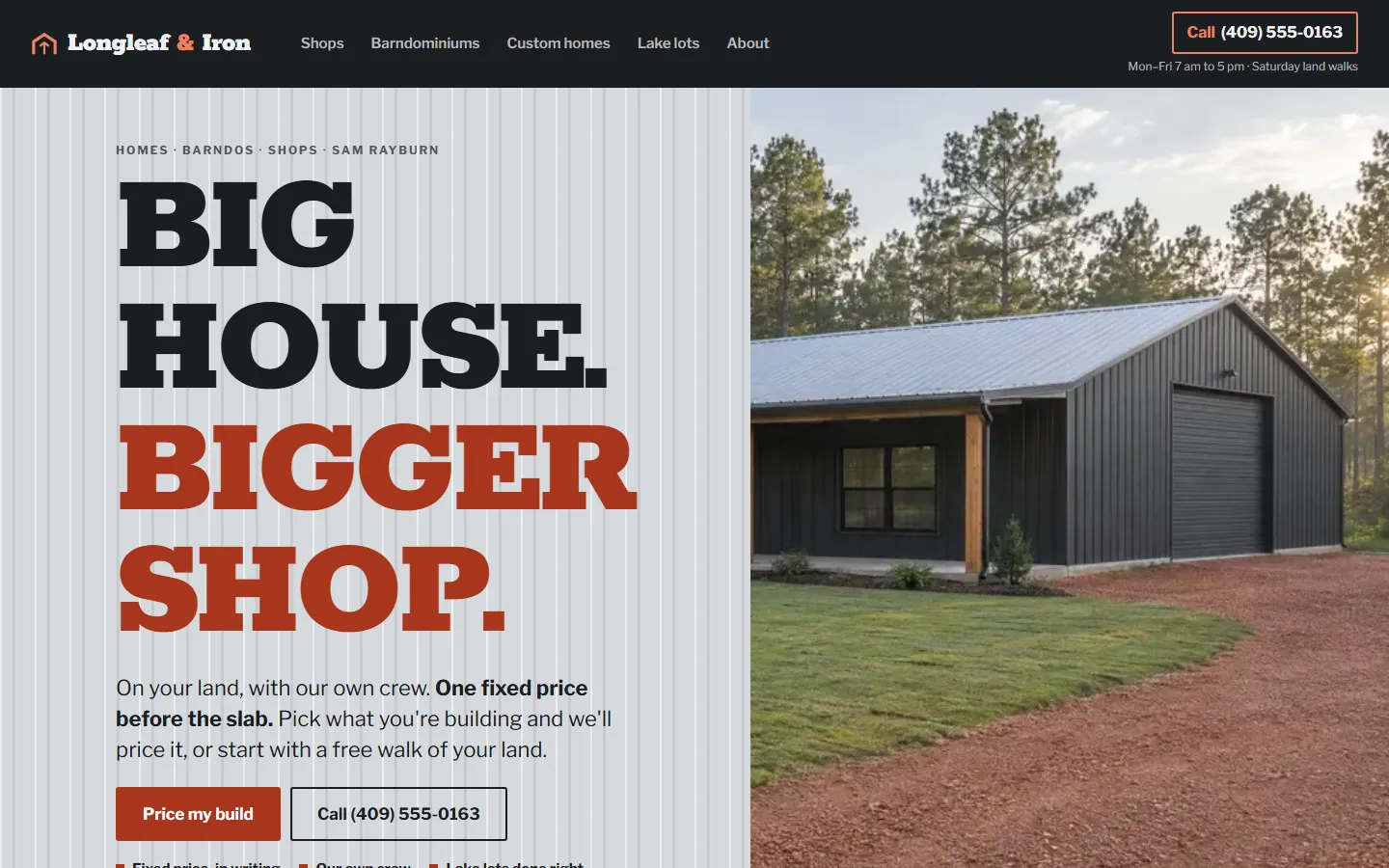 Sample builders and contractors website on a computer